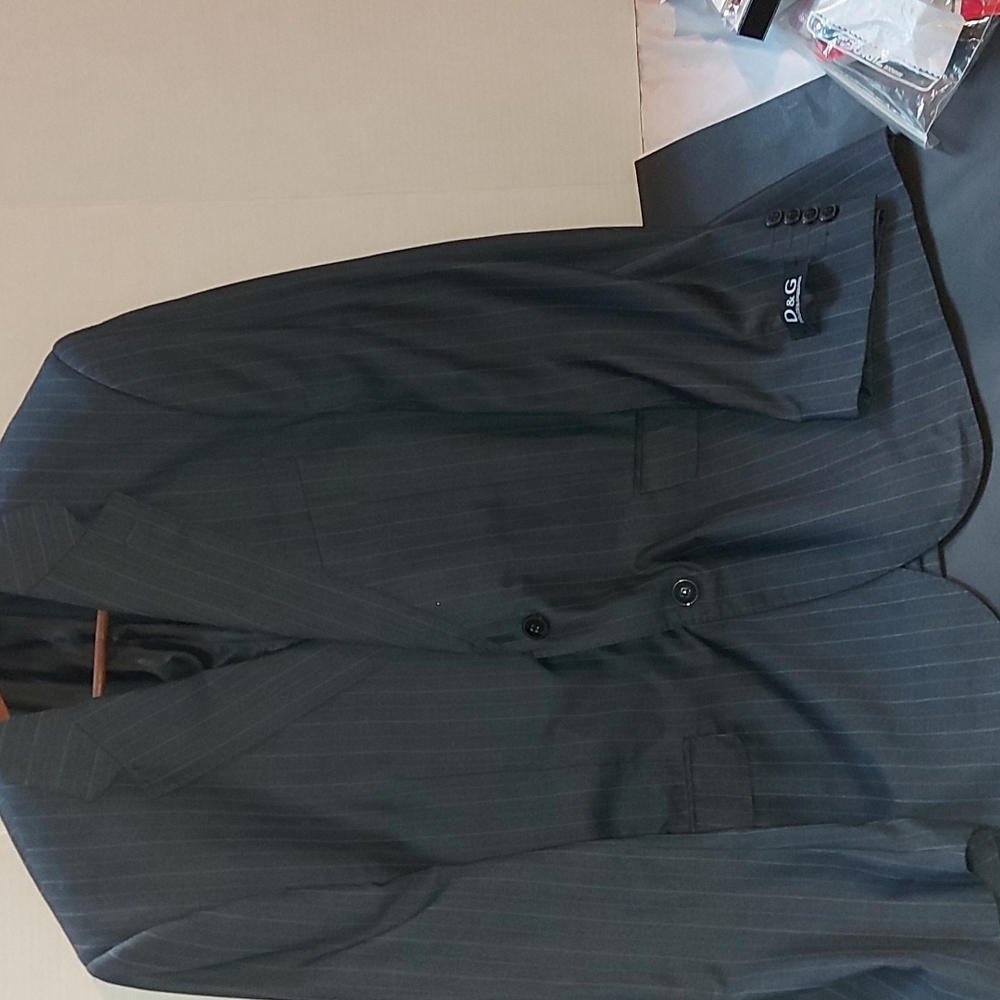 Dolce & Gabbana suit jacket, Grey stripped,  size 54, 85 wool,15 polyester